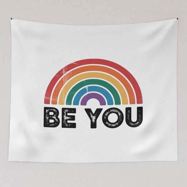 Item preview, LGBTQ Be You Gay Pride LGBT Ally Rainbow Flag designed and sold by sailorjessiArt.