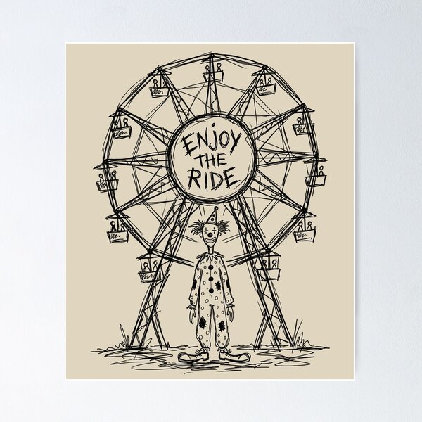 Item preview, Ferris Wheel Fiend - Halloween Creepy Clown designed and sold by bapupa.