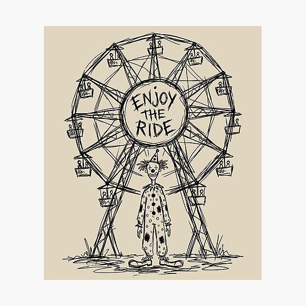 Item preview, Ferris Wheel Fiend - Halloween Creepy Clown designed and sold by bapupa.