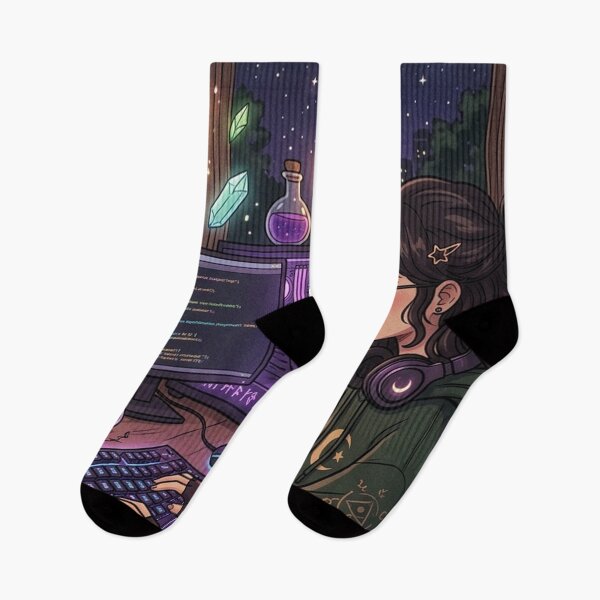 Item preview, Starry Night Witch Tapestry | Lofi Anime Desk Art | Gift for Night Owl Programmers designed and sold by YNAMREG.