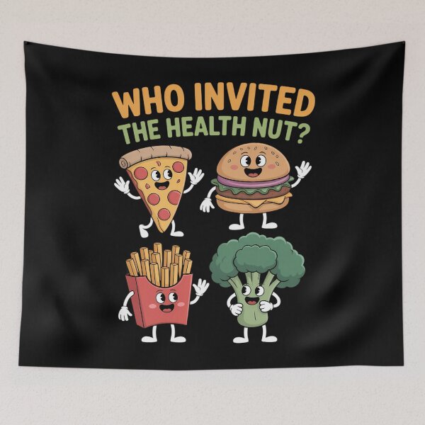 Item preview, Who Invited The Health Nu Broccoli, Pizza, Burgers, Fries designed and sold by sailorjessiArt.