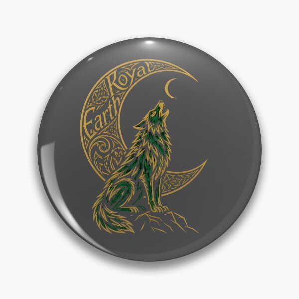 Item preview, Royal Earth Golden Wolf Crescent Moon Howling designed and sold by RoyalEarthstore.