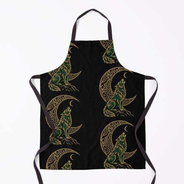 Item preview, Royal Earth Golden Wolf Crescent Moon Howling designed and sold by RoyalEarthstore.