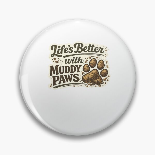 Item preview, Life’s Better with Muddy Paws | Funny Dog Lover Quote | Vintage Paw Print Design designed and sold by INK AND AURA.