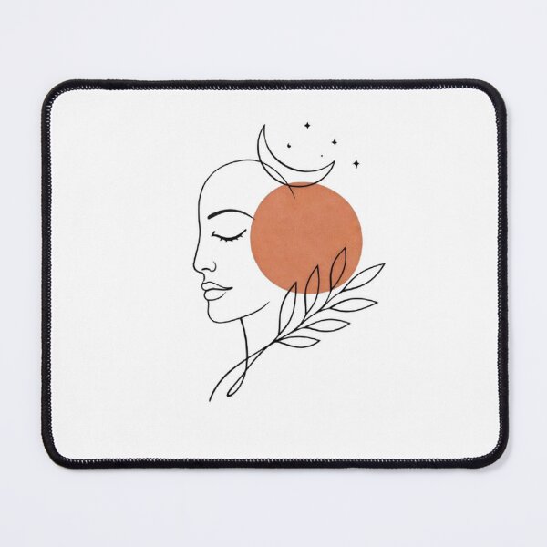 Item preview, Minimalist Moon Face Line Art Boho Design designed and sold by AuraGraphicsIn.