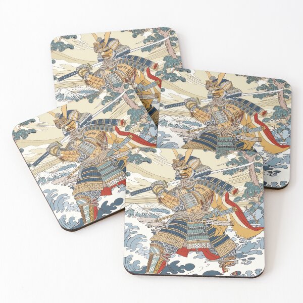 Item preview, A Japanese Samurai Standing by the Seaside (Ukiyo-e Style) designed and sold by whiteblackcat.