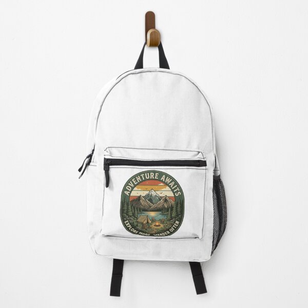 Item preview, Adventure Awaits Vintage Camping Design | Retro Mountain Hiking & Outdoor Adventure Gift designed and sold by CreativeNest Prints.