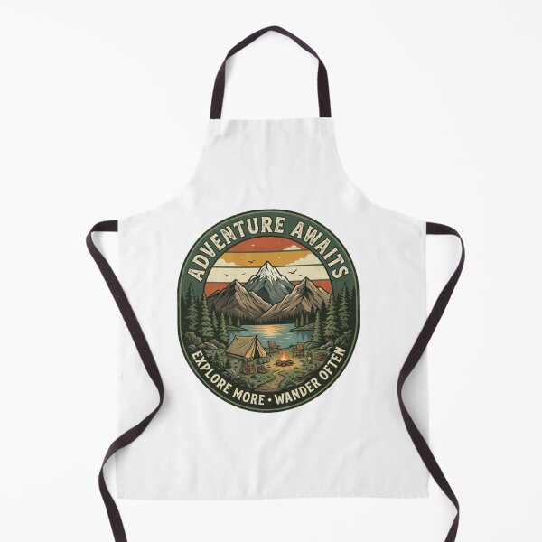 Item preview, Adventure Awaits Vintage Camping Design | Retro Mountain Hiking & Outdoor Adventure Gift designed and sold by CreativeNest Prints.