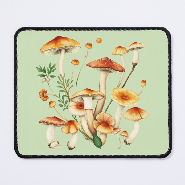 Item preview, Forest Mushroom Pattern on a Green Background | Mushroom Art | Nature-Inspired Pattern designed and sold by UnhingedBird.