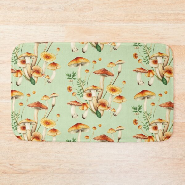 Item preview, Forest Mushroom Pattern on a Green Background | Mushroom Art | Nature-Inspired Pattern designed and sold by UnhingedBird.