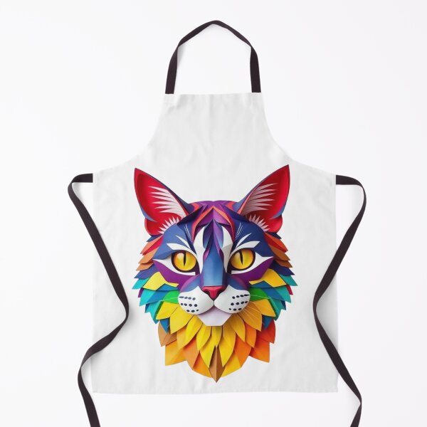 Item preview, Colorful Papercraft Cat Portrait | Layered Paper Art Wall Decor designed and sold by The D Edition.