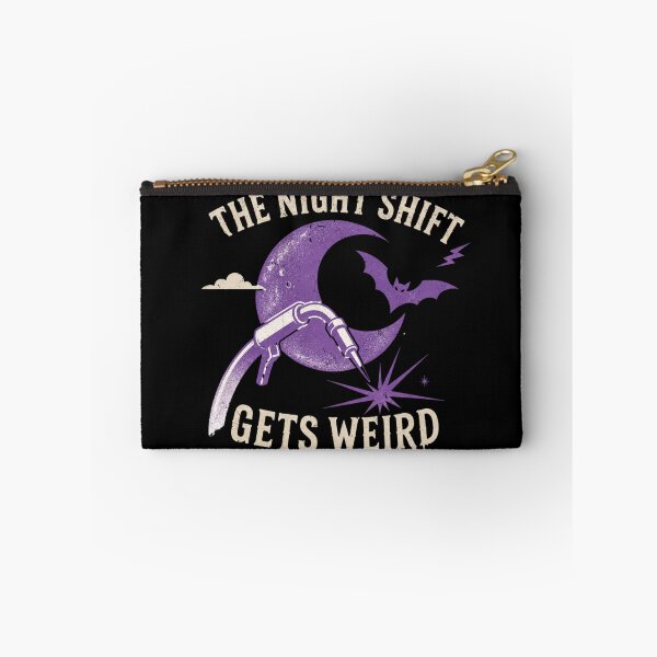Item preview, The Night Shift Gets Weird | Halloween Welder | Purple Retro Welding Graphic designed and sold by RusticMeadow.