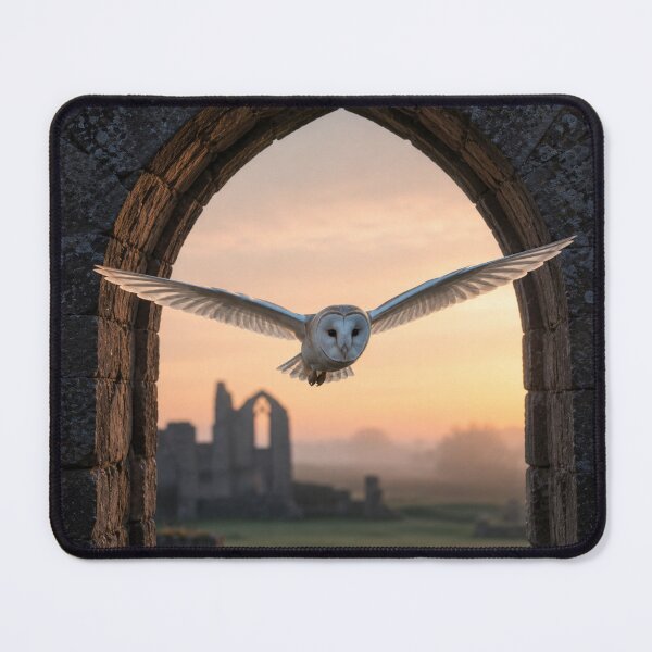 Item preview, Barn Owl in Flight Through Ancient Stone Arch | Fine Art Wildlife Photography designed and sold by ApexAnimal Art.