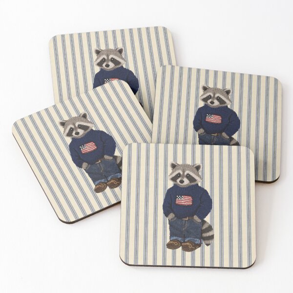 Item preview, Cute Preppy Raccoon - USA Flag designed and sold by theherbariumofspells.