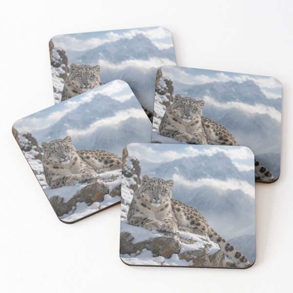 Item preview, Majestic Snow Leopard Resting in the Himalayas | Fine Art Wildlife Photography designed and sold by ApexAnimal Art.