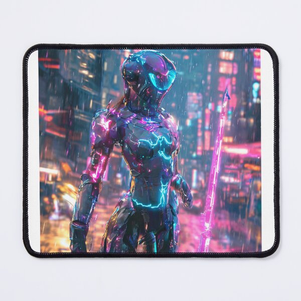 Item preview, Cyberpunk Neon Female Warrior Mecha Armor designed and sold by PrismArtStore.