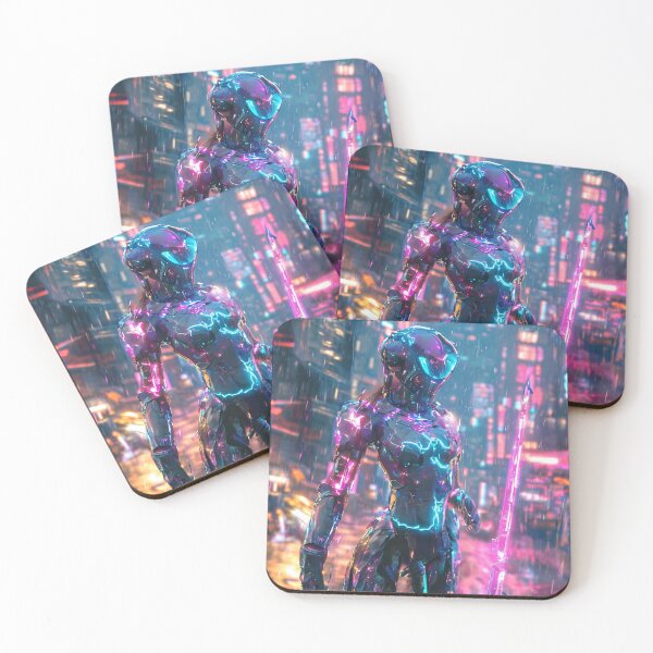 Item preview, Cyberpunk Neon Female Warrior Mecha Armor designed and sold by PrismArtStore.