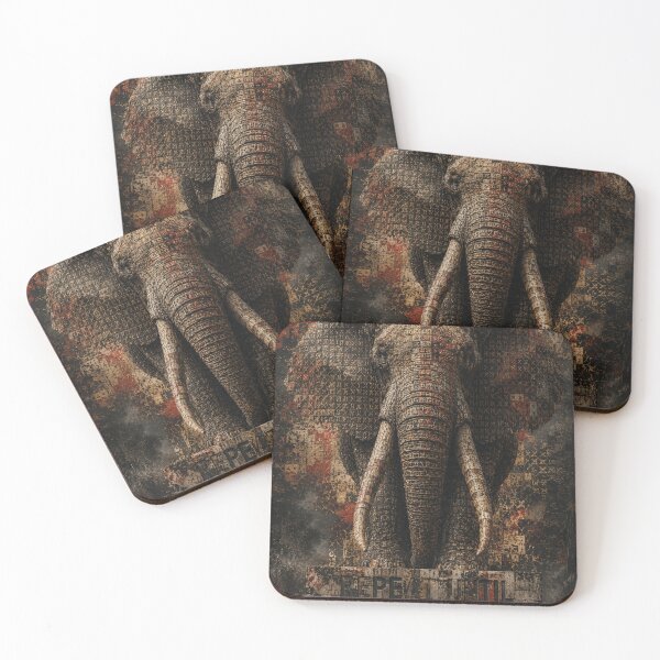 Item preview, Builder Repeat Until Permanent Elephant Mosaic Canvas Print designed and sold by SavannaStrikes.
