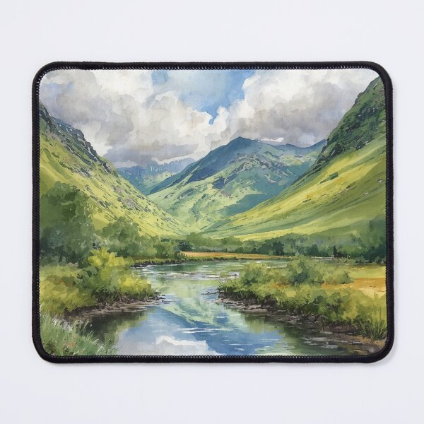 Item preview, Scottish Highlands Creek Watercolor  designed and sold by SeaStarAlex.
