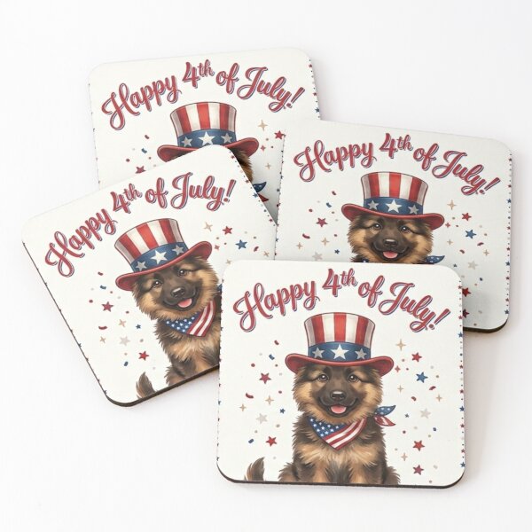 Item preview, ​Cute German Shepherd with Uncle Sam Hat 4th of July Puppy designed and sold by SilentFlower.