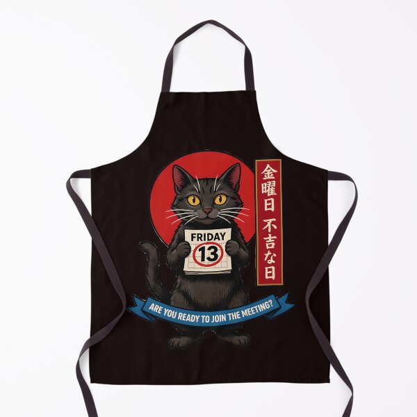 Item preview, Black cat on Friday 13th e-Ukiyo style Are you ready to join the meeting? designed and sold by ParadoxParadox.