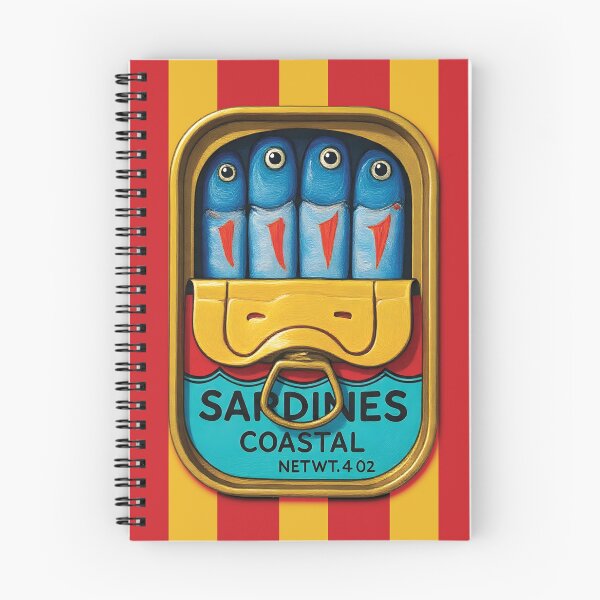 Item preview, Retro Sardines Tin Sticker | Funny Coastal Fish Can Art | Vintage Seafood Illustration designed and sold by ayatstudio.