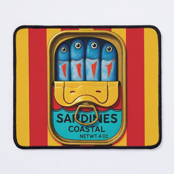 Item preview, Retro Sardines Tin Sticker | Funny Coastal Fish Can Art | Vintage Seafood Illustration designed and sold by ayatstudio.