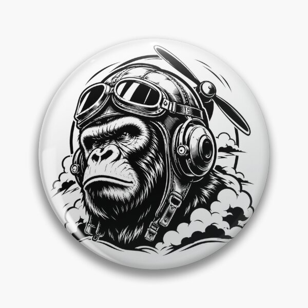 Item preview, Vintage Gorilla Pilot Retro Aviation Adventure  designed and sold by the-dovlat.