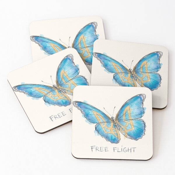 Item preview, Free Flight - Ukrainian Trident Butterfly Watercolor Art designed and sold by SoulPT.