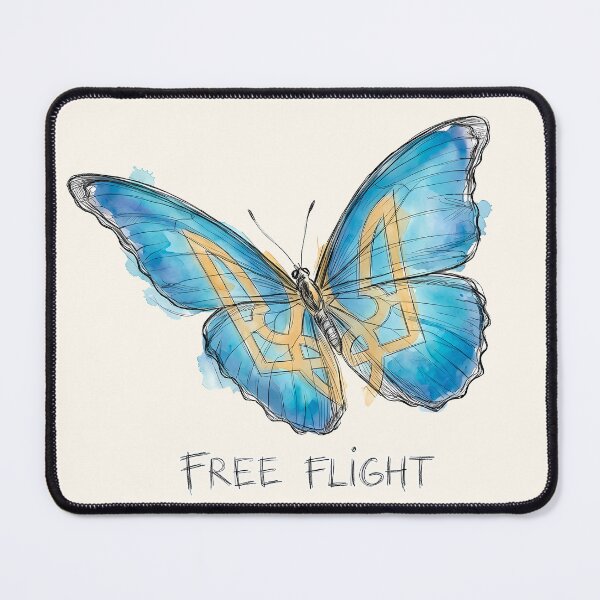 Item preview, Free Flight - Ukrainian Trident Butterfly Watercolor Art designed and sold by SoulPT.