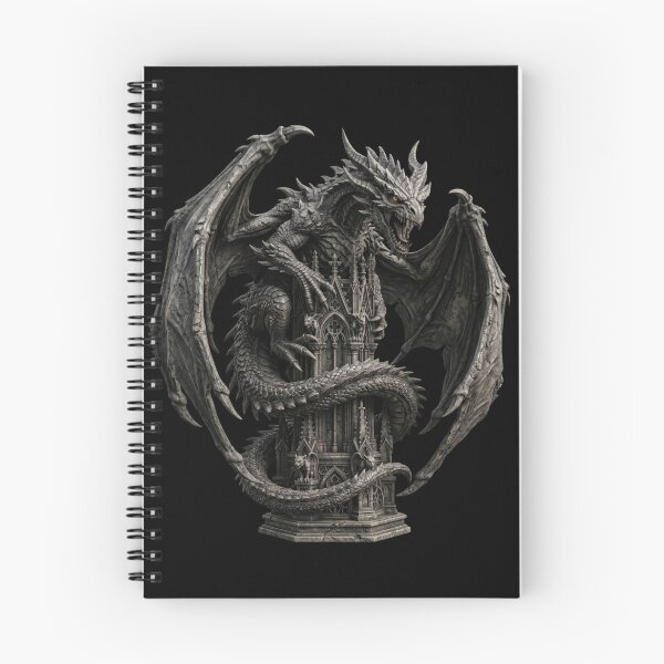 Item preview, Stone Dragon Coiled Around Tower — Gothic Sculpture designed and sold by David Mateo ArtWorks.