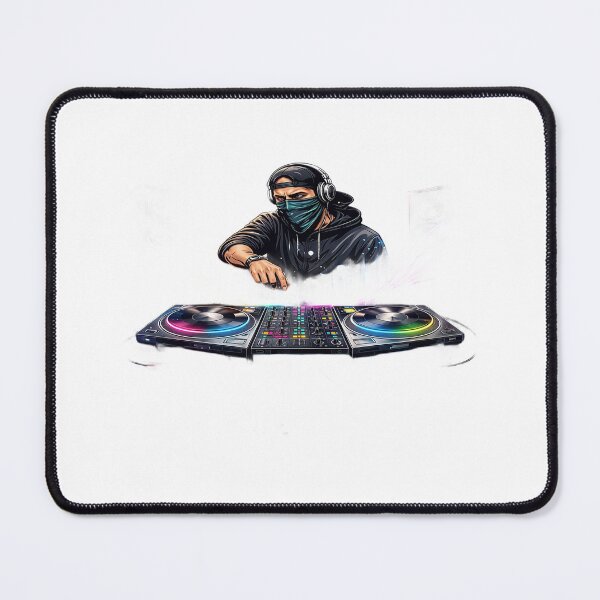 Item preview, Neon Pulse: Masked DJ Mixing the Night designed and sold by Artisan Finds Online.