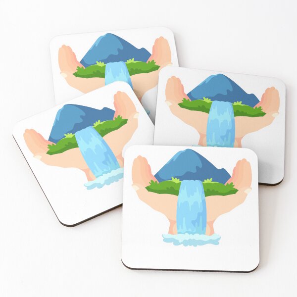 Item preview, Nature Waterfall in Hands Sticker designed and sold by simranart111.