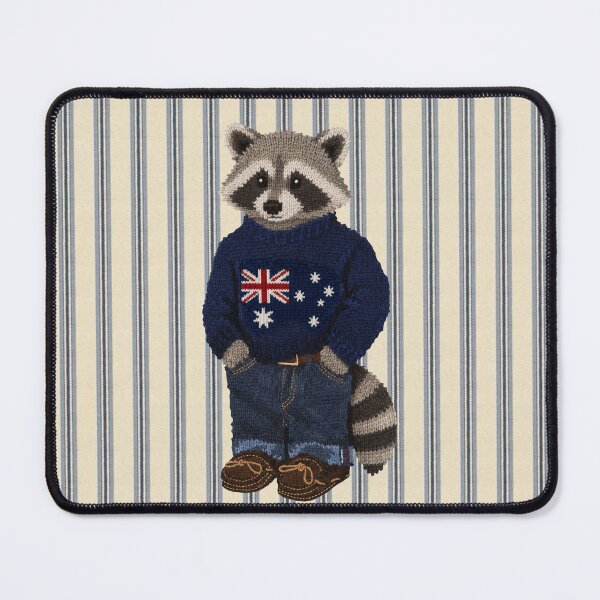 Item preview, Cute Preppy Raccoon - Australia Flag designed and sold by theherbariumofspells.