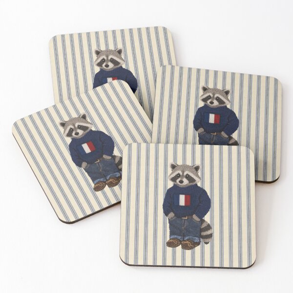 Item preview, Cute Preppy Raccoon - France Flag designed and sold by theherbariumofspells.
