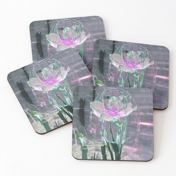 Item preview, Bioluminescent Holographic Tech Flower Glass Dome designed and sold by PrismArtStore.