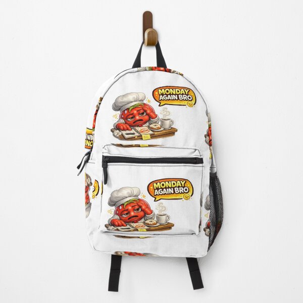 Item preview, Monday Again Bro Tired Tomato Chef Cartoon Meme designed and sold by Bhinfy.