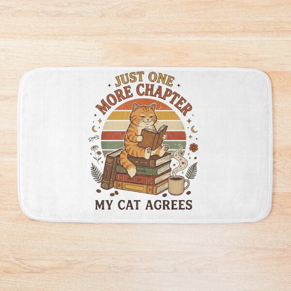 Item preview, Just One More Chapter Funny Cat Book Lover Vintage Retro Design designed and sold by CreativeNest Prints.