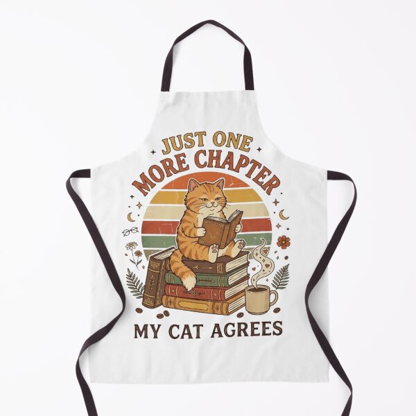 Item preview, Just One More Chapter Funny Cat Book Lover Vintage Retro Design designed and sold by CreativeNest Prints.