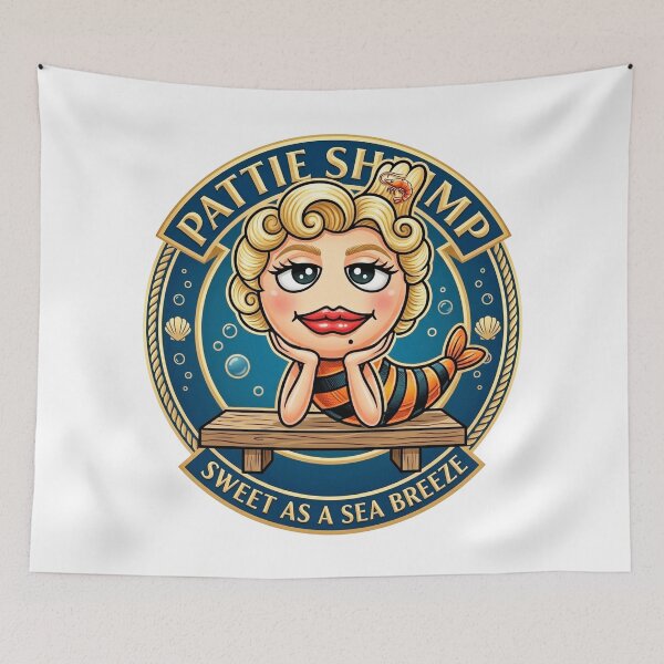 Item preview, Pattie Shrimp, Princess of the Shrimp Kingdom - Retro Aesthetic Vintage Pinup Style designed and sold by Japan Cyberpunk Universe & Surreal Characters.
