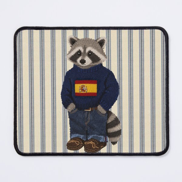 Item preview, Cute Preppy Raccoon - Spain Flag designed and sold by theherbariumofspells.
