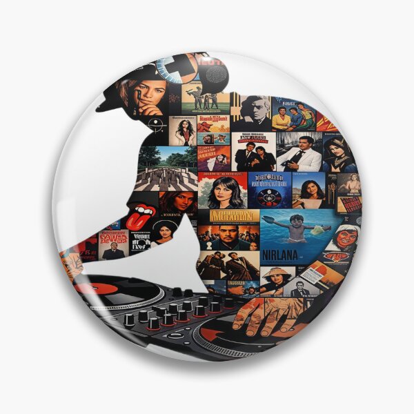 Item preview, DJ Silhouette Collage Made from Iconic Album Covers designed and sold by Artisan Finds Online.