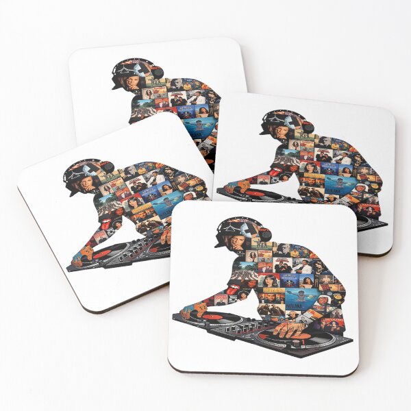 Item preview, DJ Silhouette Collage Made from Iconic Album Covers designed and sold by Artisan Finds Online.
