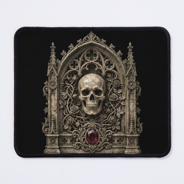 Item preview, Skull Altar with Crimson Gem — Gothic Sculpture designed and sold by David Mateo ArtWorks.