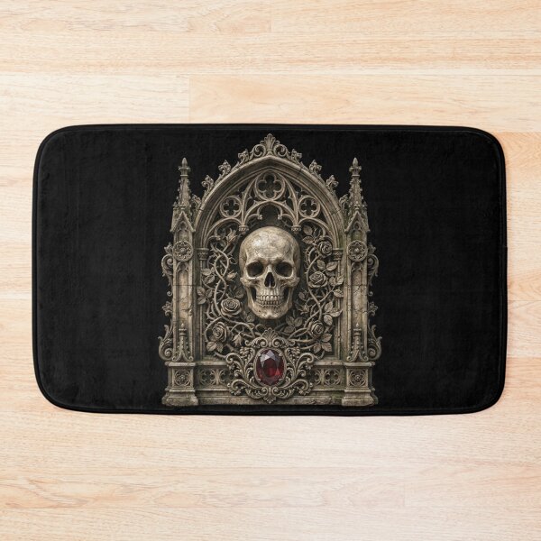 Item preview, Skull Altar with Crimson Gem — Gothic Sculpture designed and sold by David Mateo ArtWorks.