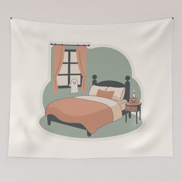 Item preview, Spooky Self Care Night Halloween Bedroom Art designed and sold by TrendMorphic.