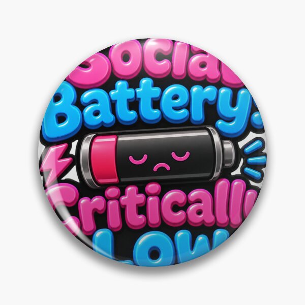 Item preview, Social Battery Critically Low - Funny Introvert Quote designed and sold by GoverArt.