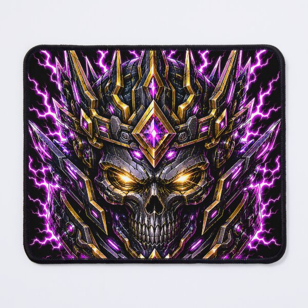 Item preview, Cyberpunk Void King Cyber Mecha Skull Lightning Crown Dark Fantasy designed and sold by RiteshCenter .
