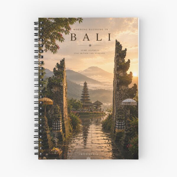 Item preview, Morning Blessing in Bali – Sunrise Temple Travel Poster | Indonesian Paradise Wall Art designed and sold by Inkora-Art.
