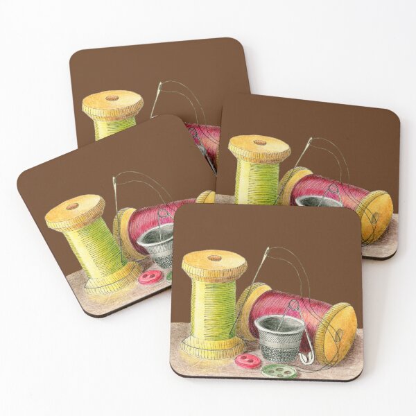 Item preview, Sewing Notions Watercolor - Thread Spools and Thimble Illustration designed and sold by Ihor Ivanov.
